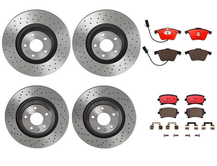 Audi Brake Kit - Pads and Rotors Front and Rear (347mm/330mm) (Xtra) (Ceramic) 8E0698451P - Brembo 3724482KIT